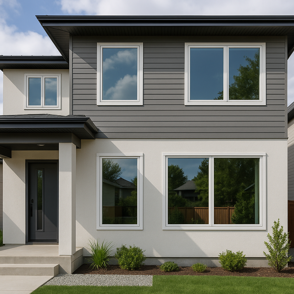 A modern home exterior showcasing newly installed